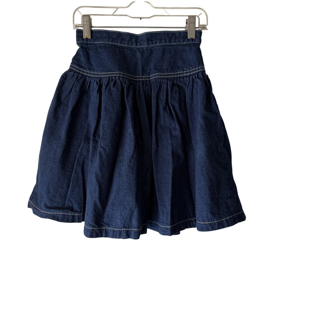 Vintage 90s Cherokee Skirt Western Native XS Blue Denim Boho Western